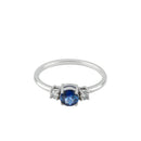 Round Sapphire & Diamond Ring