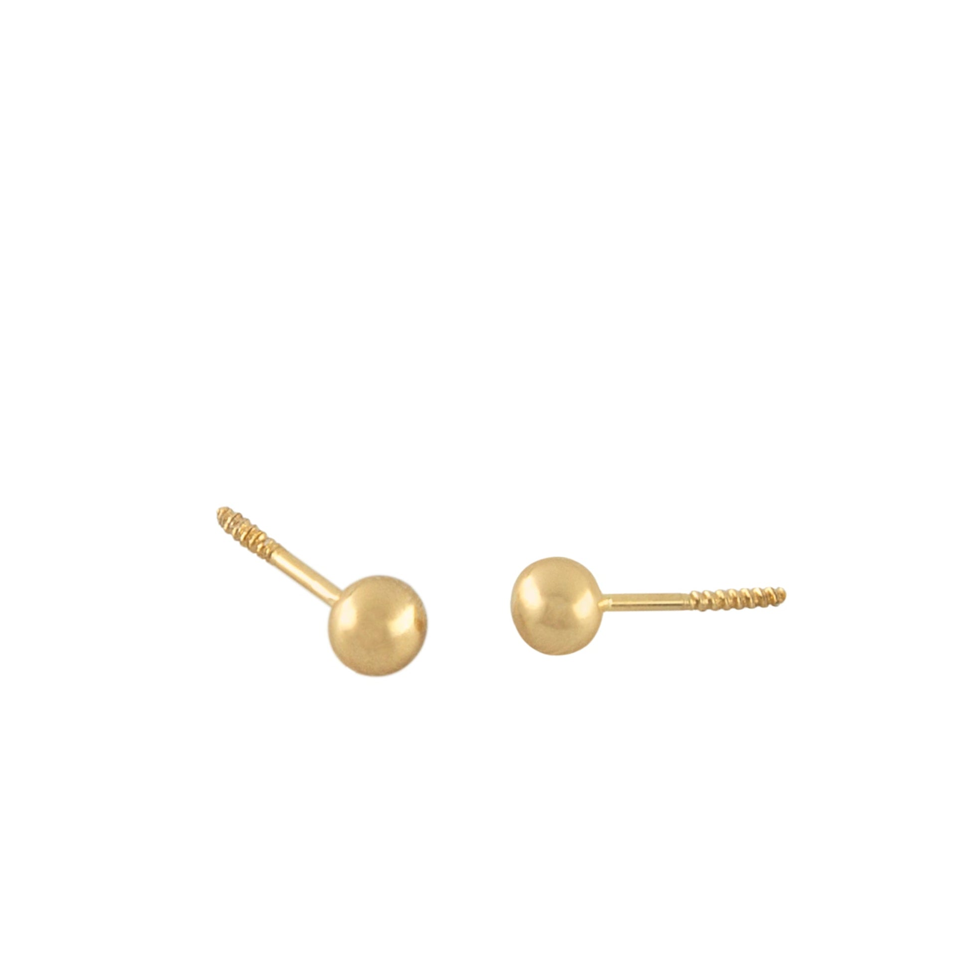 4 mm Sphere Studs - Yellow Gold