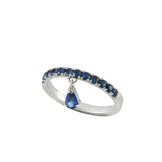 Floating Sapphire Pear Ring