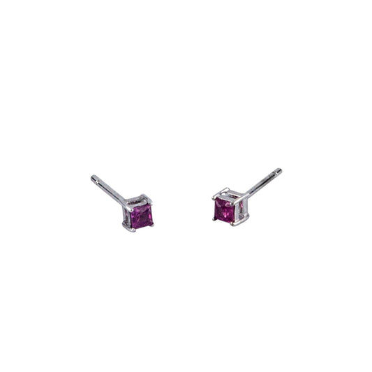 Dark Pink Mini Sapphire Studs