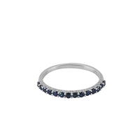 Blue Sapphire White Gold Band