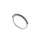 Blue Sapphire White Gold Band