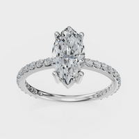 Marquise Cut with Pavé Band Ring – Diamonds
