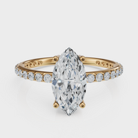 Marquise Cut with Pavé Band Ring – Diamonds