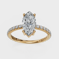Marquise Cut with Pavé Band Ring – Diamonds