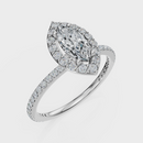 Marquise Cut Halo with Pavé Band Ring – Diamonds