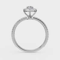 Marquise Cut Halo with Pavé Band Ring – Diamonds