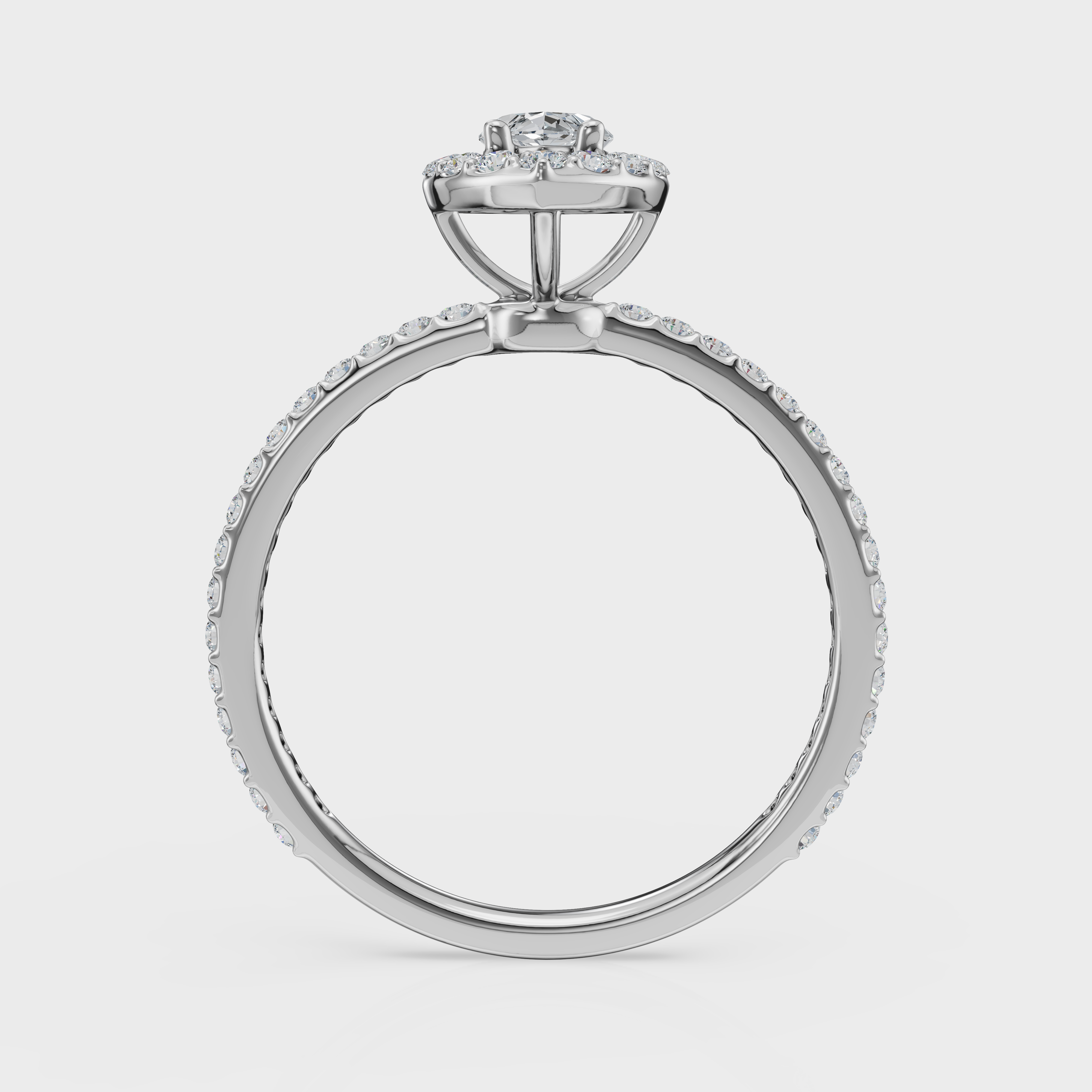 Marquise Cut Halo with Pavé Band Ring – Diamonds