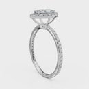 Marquise Cut Halo with Pavé Band Ring – Diamonds