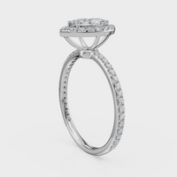 Marquise Cut Halo with Pavé Band Ring – Diamonds