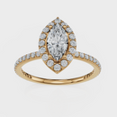Marquise Cut Halo with Pavé Band Ring – Diamonds