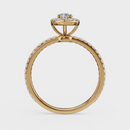 Marquise Cut Halo with Pavé Band Ring – Diamonds