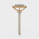 Marquise Cut Halo with Pavé Band Ring – Diamonds