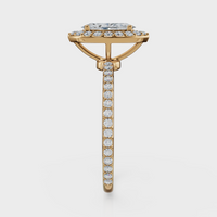 Marquise Cut Halo with Pavé Band Ring – Diamonds
