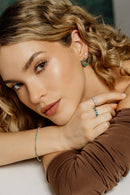 Mixed-Cut Hoop Earrings –  Emeralds