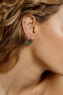 Mixed-Cut Hoop Earrings –  Emeralds