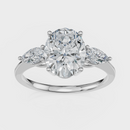 Oval Cut with Pear Side Stones Ring – Diamonds