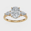 Oval Cut with Pear Side Stones Ring – Diamonds