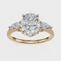 Oval Cut with Pear Side Stones Ring – Diamonds