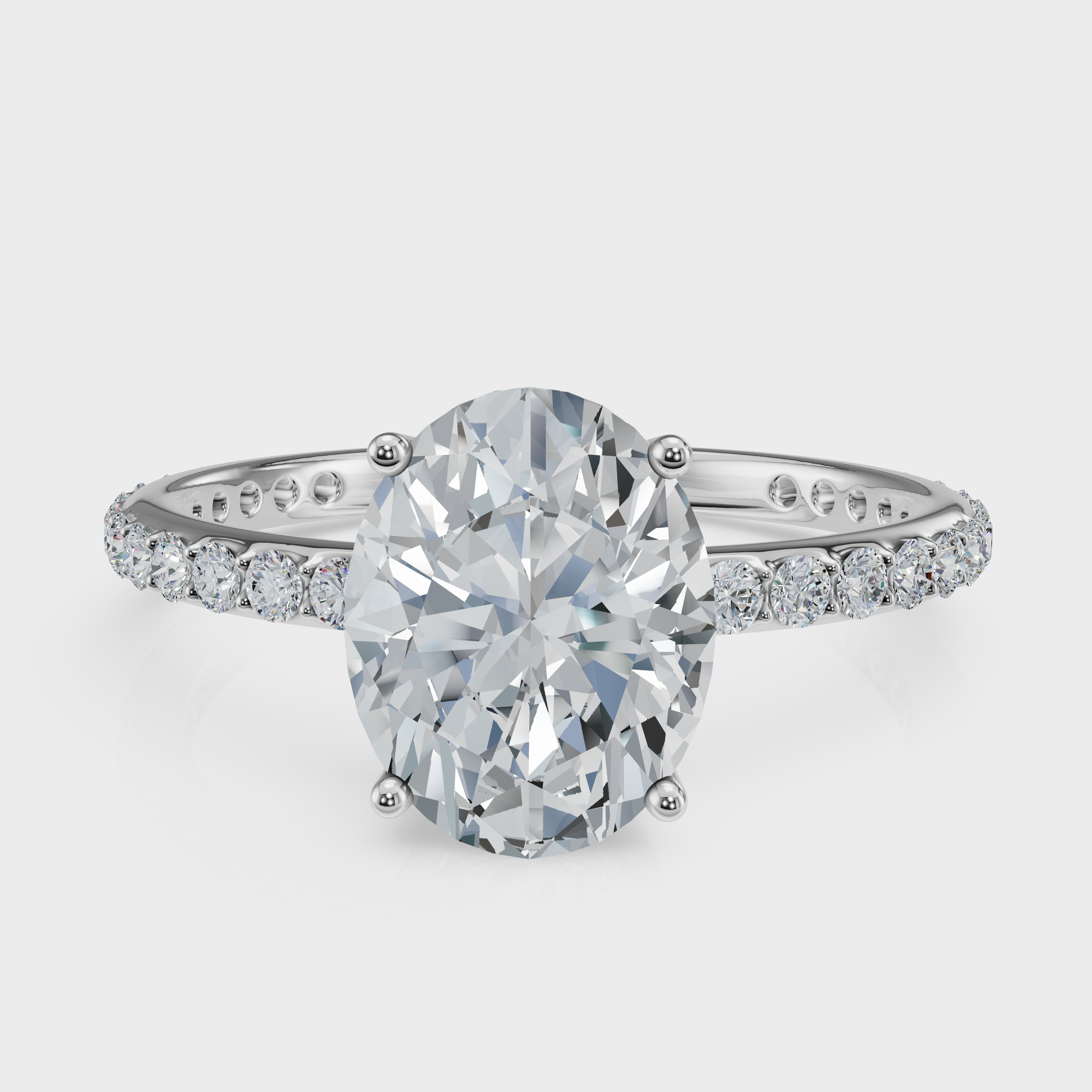Oval Cut Halo Ring – Diamonds