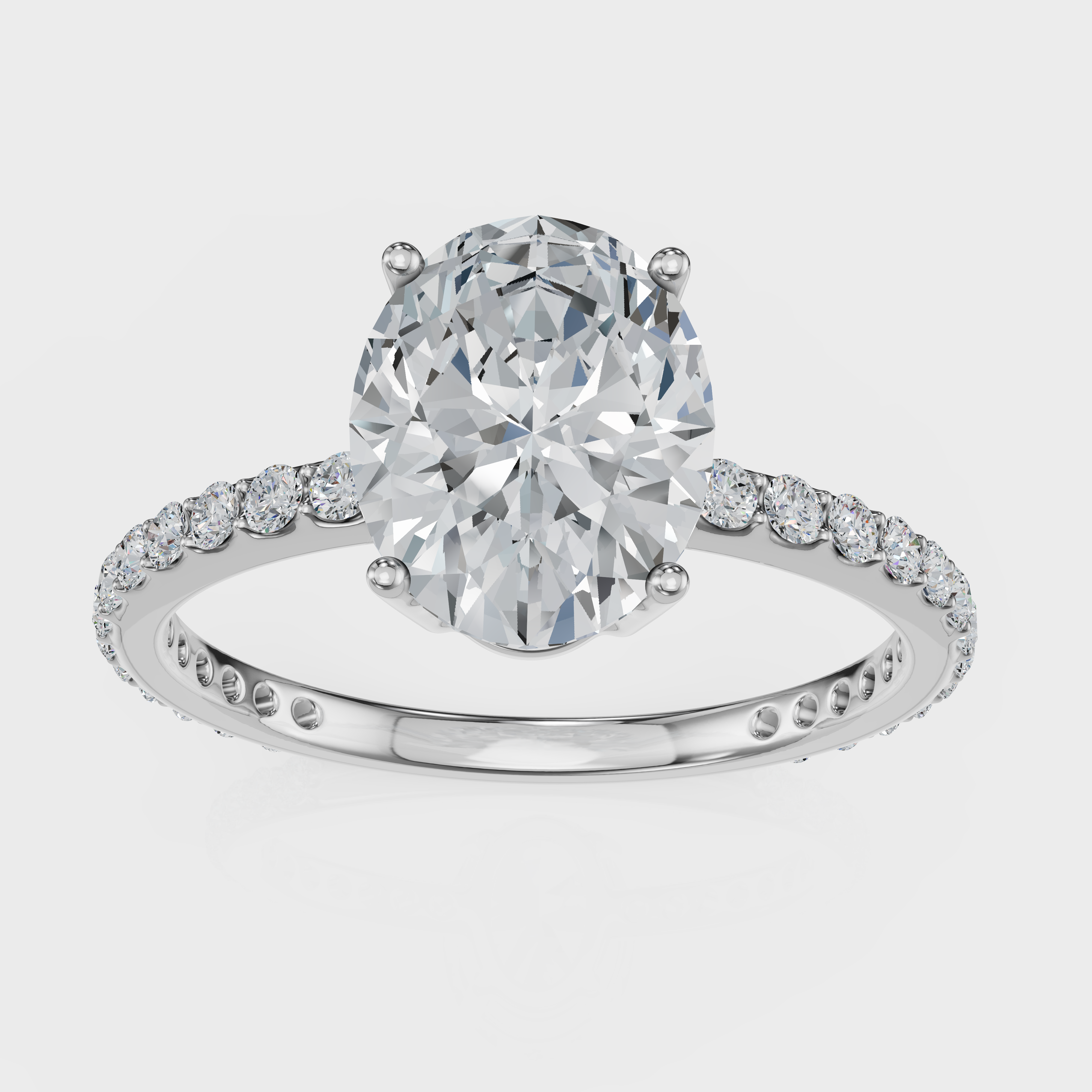 Oval Cut Halo Ring – Diamonds