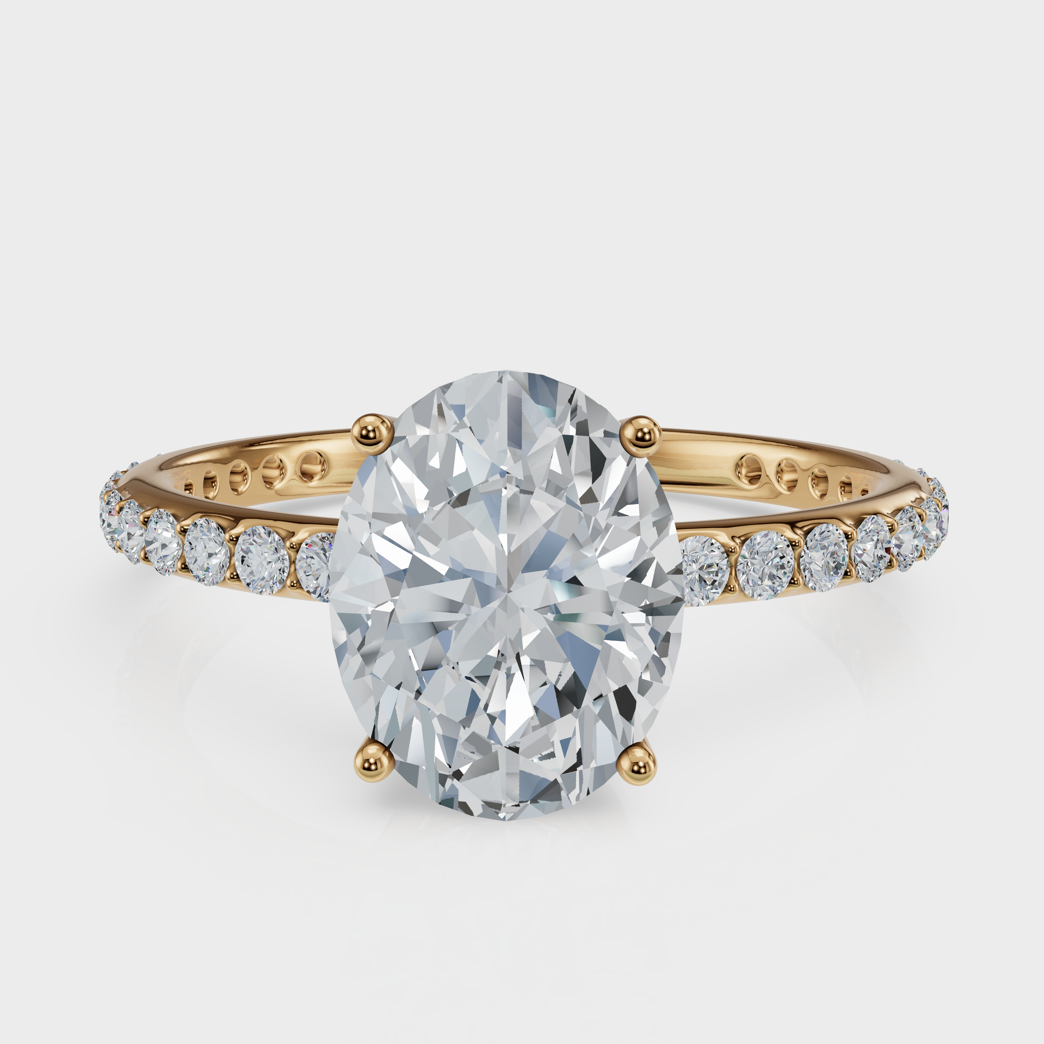 Oval Cut Halo Ring – Diamonds