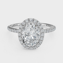 Oval Cut Halo with Pavé Band Ring – Diamonds