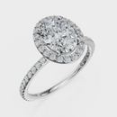 Oval Cut Halo with Pavé Band Ring – Diamonds