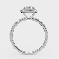 Oval Cut Halo with Pavé Band Ring – Diamonds