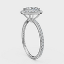 Oval Cut Halo with Pavé Band Ring – Diamonds