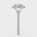 Oval Cut Halo with Pavé Band Ring – Diamonds