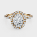 Oval Cut Halo with Pavé Band Ring – Diamonds