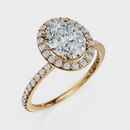 Oval Cut Halo with Pavé Band Ring – Diamonds