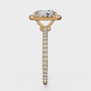 Oval Cut Halo with Pavé Band Ring – Diamonds