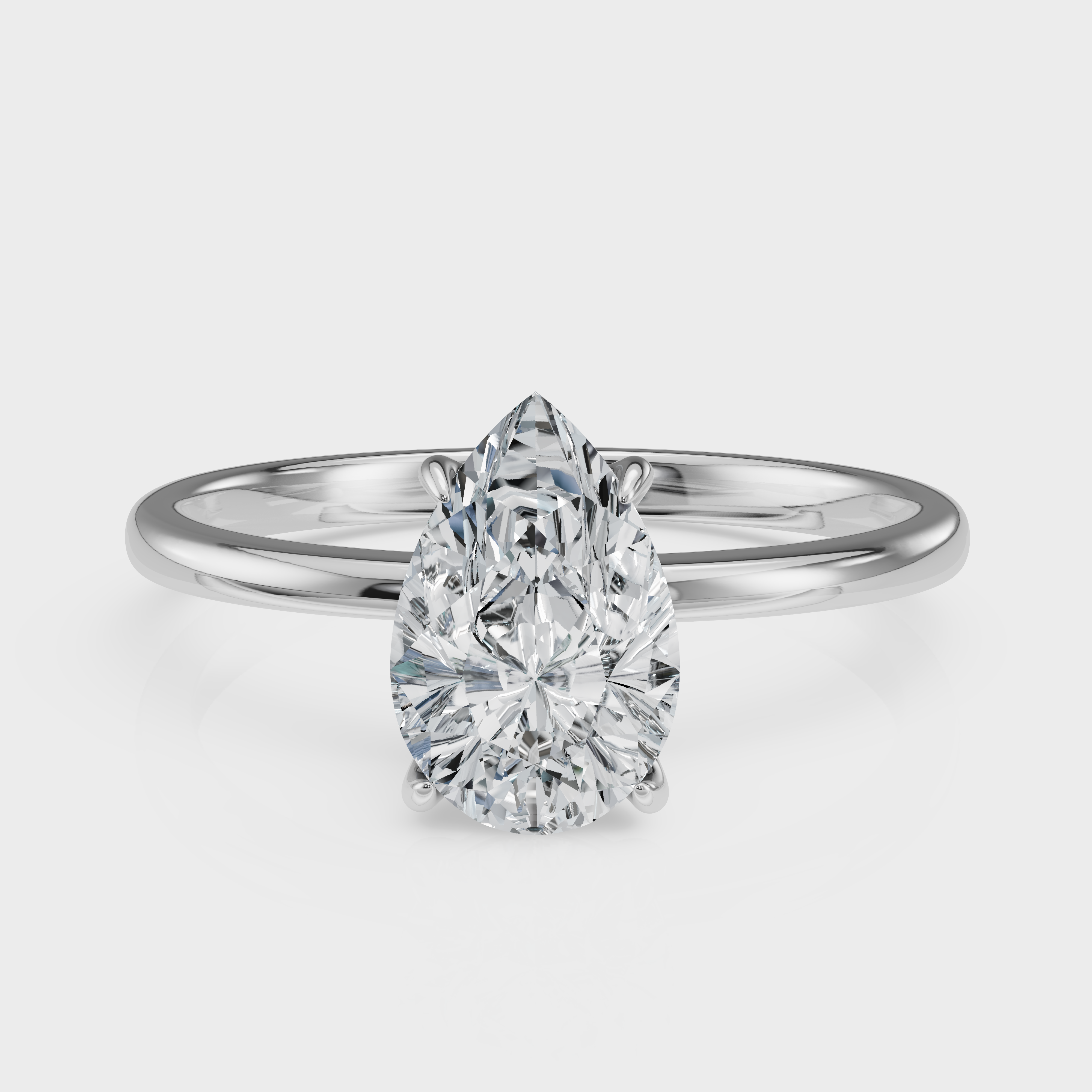 Pear Cut Solitaire Ring – Diamond