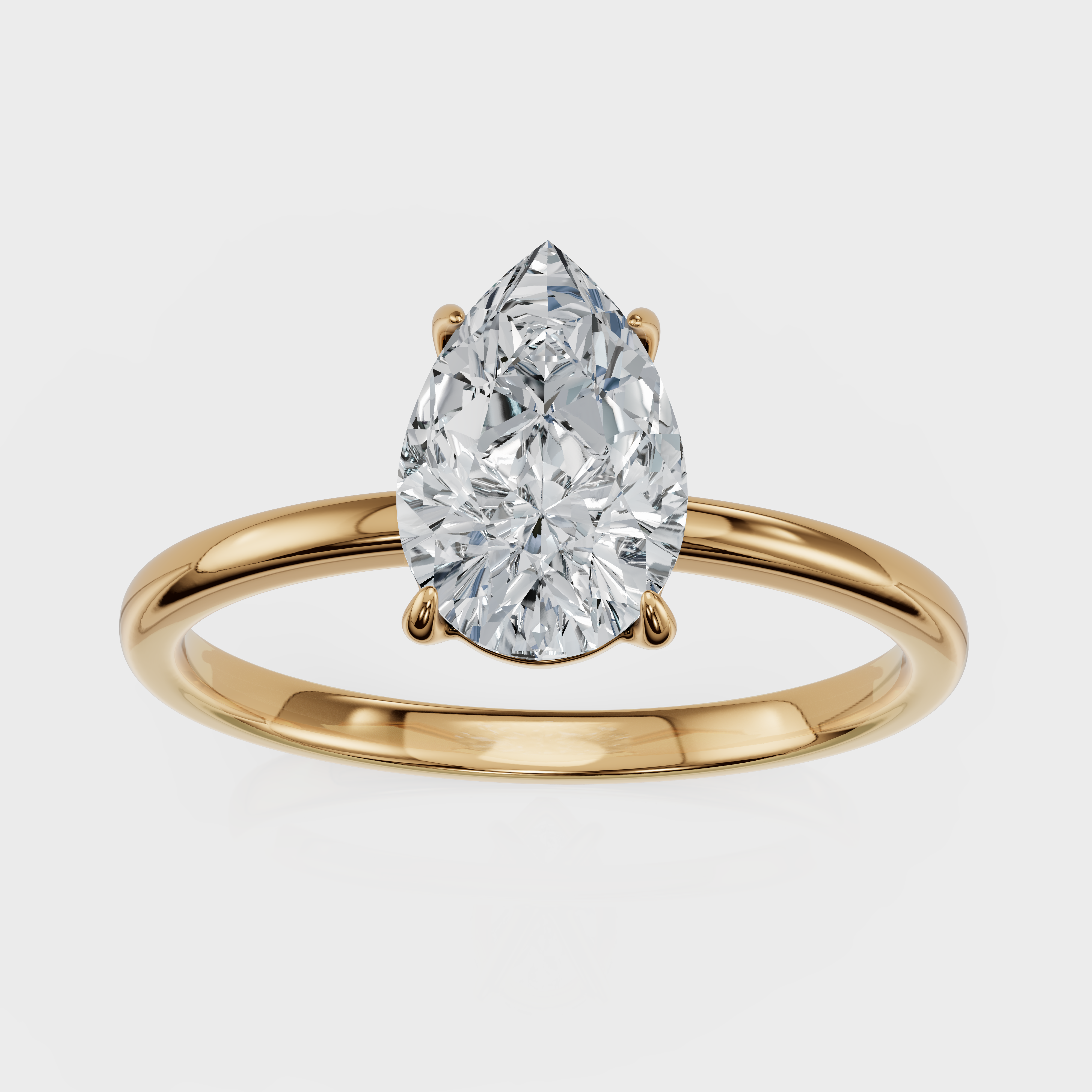 Pear Cut Solitaire Ring – Diamond