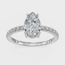 Pear Cut with Pavé Band Ring– Diamonds