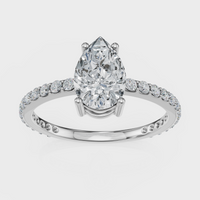 Pear Cut with Pavé Band Ring– Diamonds