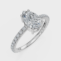 Pear Cut with Pavé Band Ring– Diamonds