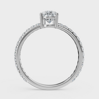 Pear Cut with Pavé Band Ring– Diamonds