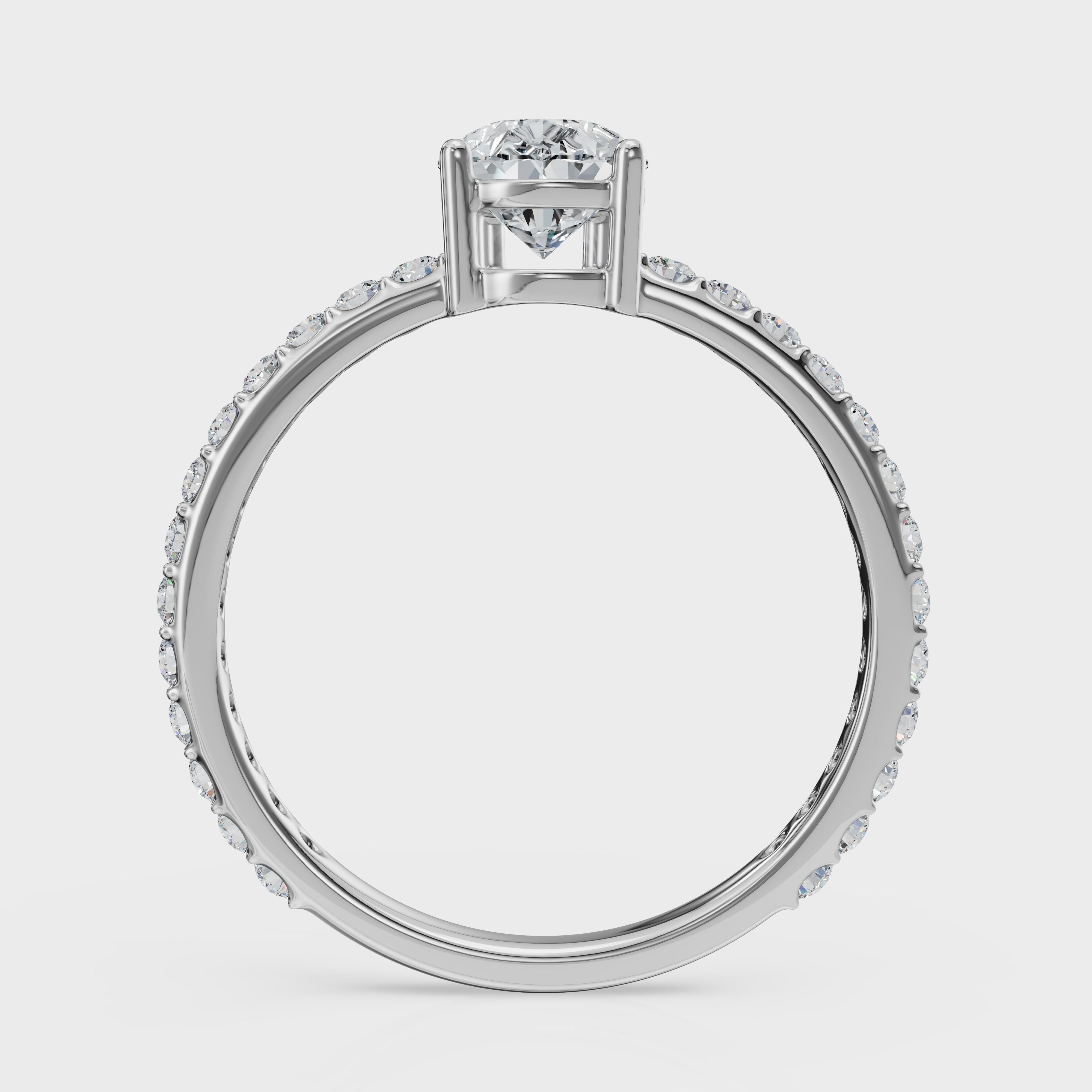 Pear Cut with Pavé Band Ring– Diamonds