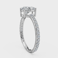 Pear Cut with Pavé Band Ring– Diamonds