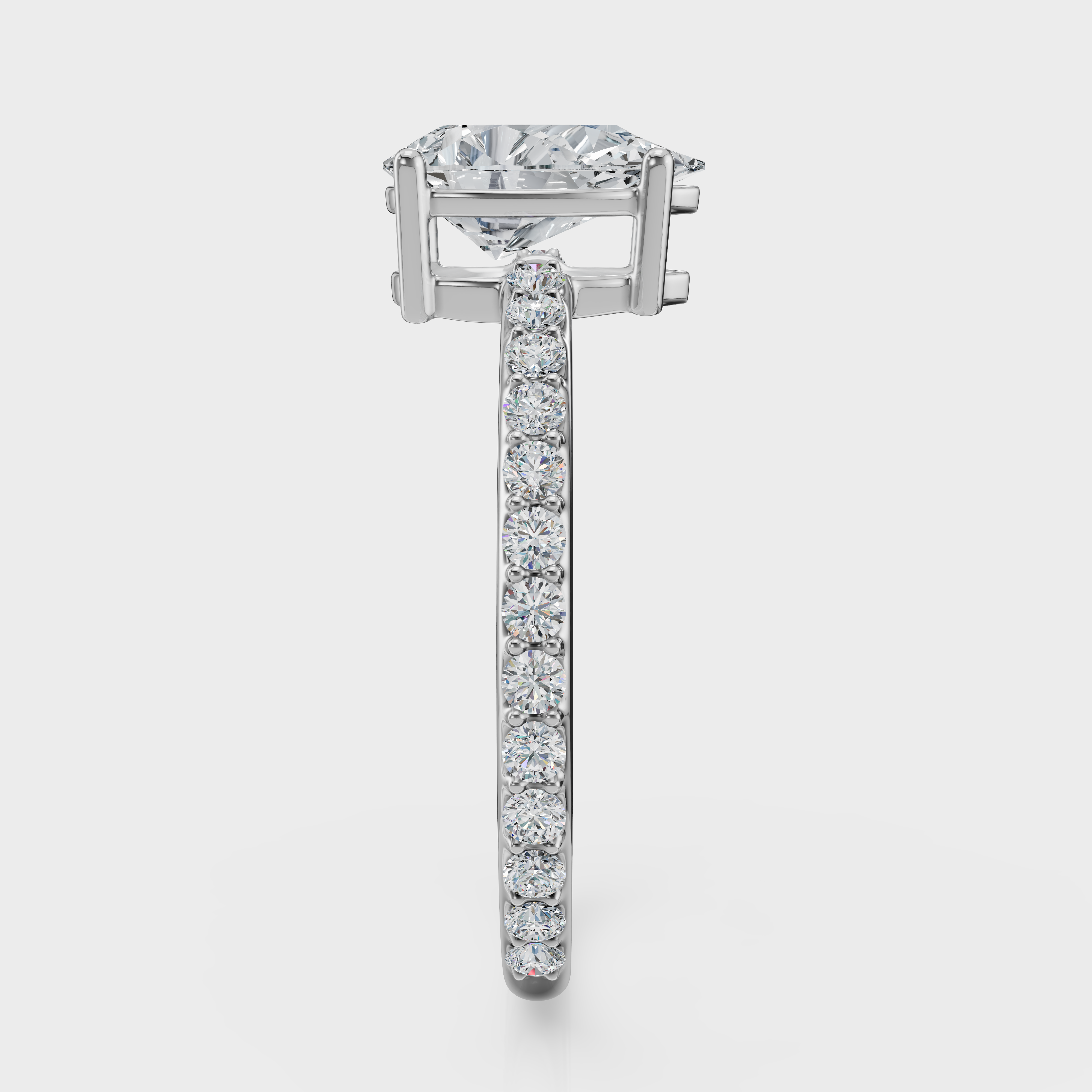 Pear Cut with Pavé Band Ring– Diamonds