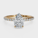 Pear Cut with Pavé Band Ring– Diamonds