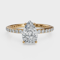 Pear Cut with Pavé Band Ring– Diamonds