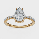 Pear Cut with Pavé Band Ring– Diamonds