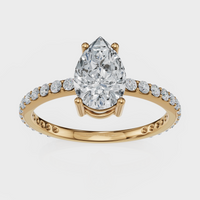 Pear Cut with Pavé Band Ring– Diamonds