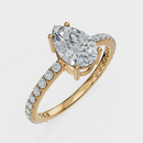 Pear Cut with Pavé Band Ring– Diamonds