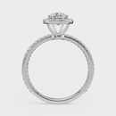 Pear Cut Halo with Pavé Band Ring– Diamonds