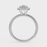 Pear Cut Halo with Pavé Band Ring– Diamonds